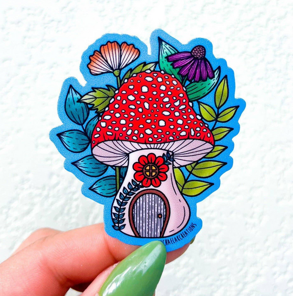 Mushroom House Sticker