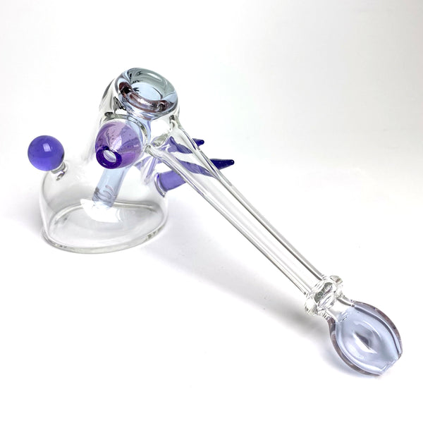 Boro Hammer Bubbler • Clear & Horns