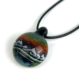 JH Glass • Mountain Dotwork Pendant Lg